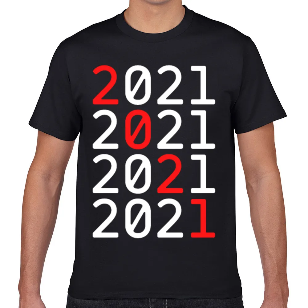 

Tops T Shirt Men 2021 happy new year Kawaii Inscriptions Geek Cotton Male Tshirt