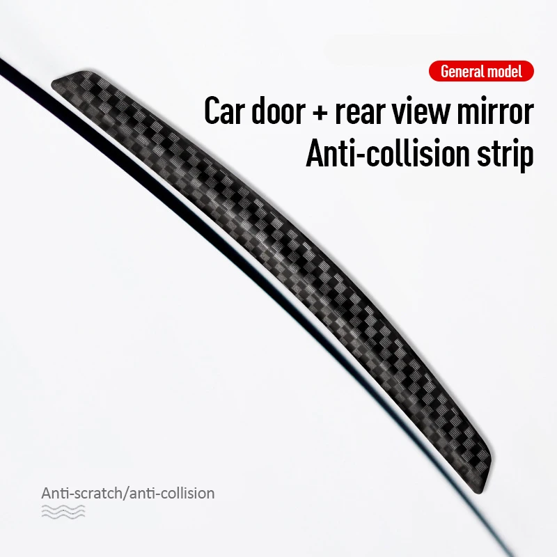 

4pcs Car Door Anti-collision Strip Door Side Mirror Car Door Edge Protector Sticker Strip Bumper Anti-scratch Scrap Carbon Fiber