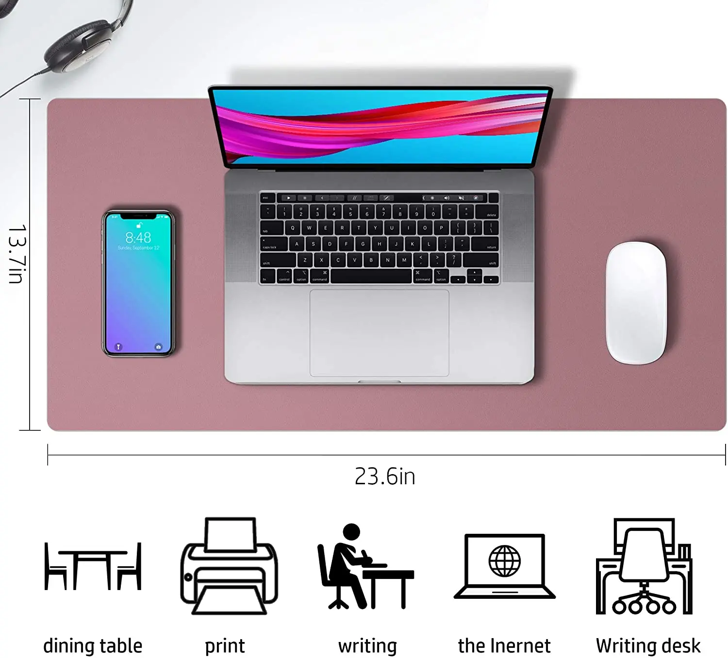 

Leather desk pad protector, mouse pad, desk pad, non-slip PU leather desk ink absorber, laptop desk pad, waterproof desk writing