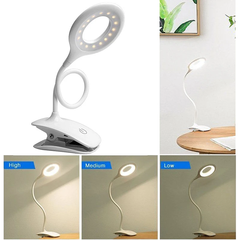 

Portable Reading Light Night Lamp Flashlight Gooseneck Adjustable LED Clip Booklight Piano Study Clip-On Home Decor Torch