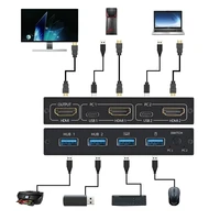 2 port hdmi compatible usb kvm 4k keyboard mouse sharing switch printer plug usb kvm box video display switch splitter