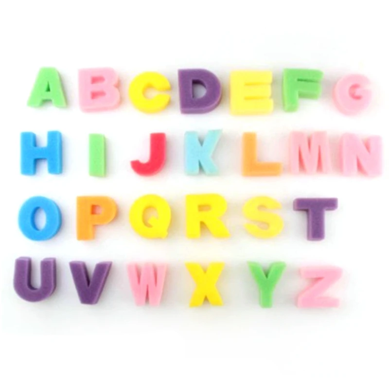

47 Pieces Sponge Paint Brushes Set Kids Early Learning Drawing Tools Sponge Brushes Set with Letters