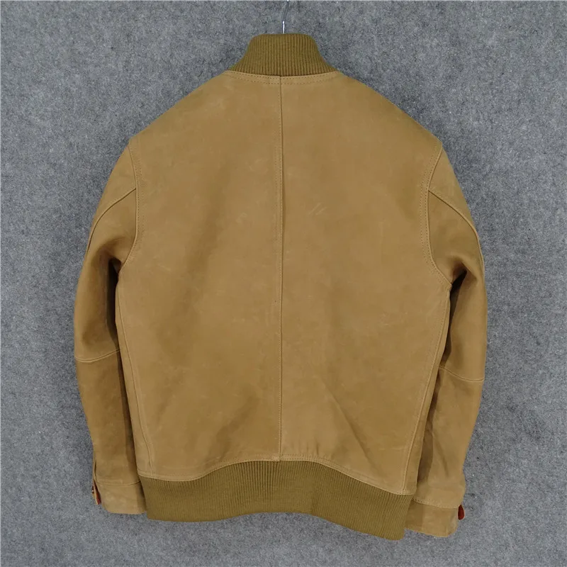

2020 Brown Men Autumn Casual Jacket Single Breasted Plus Size XXXXL Genuine Cowhide Slim Fit Natural Leather Coat