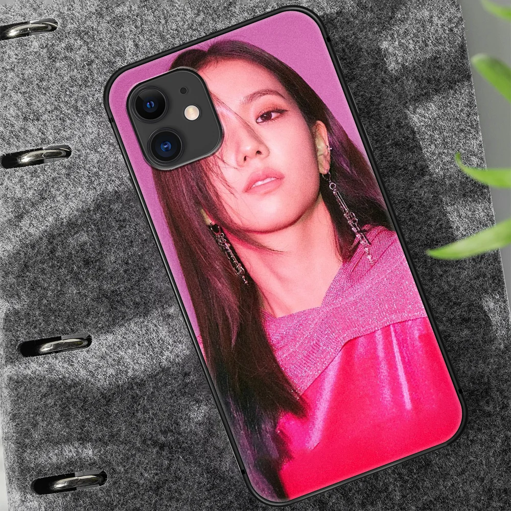 

JISOO KPOP Phone Case Cover Hull For iphone 5 5s se 2020 6 6s 7 8 12 mini plus X XS XR 11 PRO MAX black Cover Silicone Cell 3D