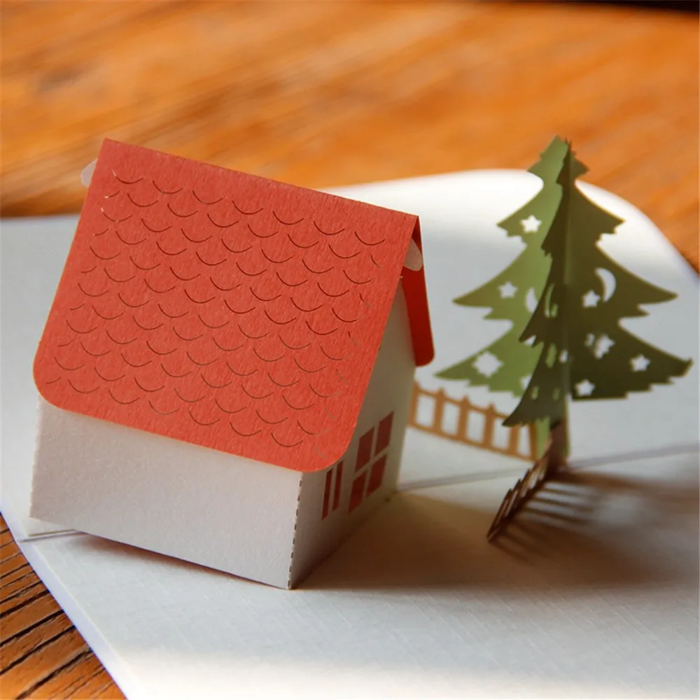45 # рождественские подвесные декорации домики Подробная информация о 3D открытке