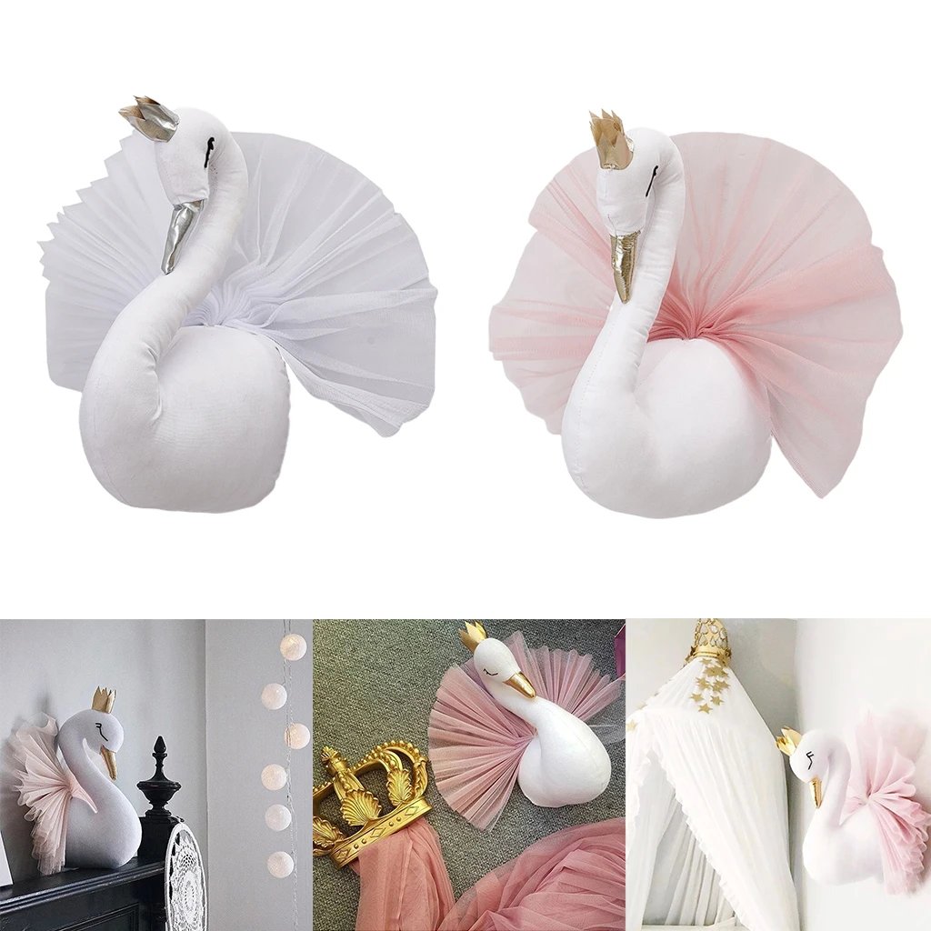 Подвеска в виде лебедя с короной детский Декор для кровати настенный настольный