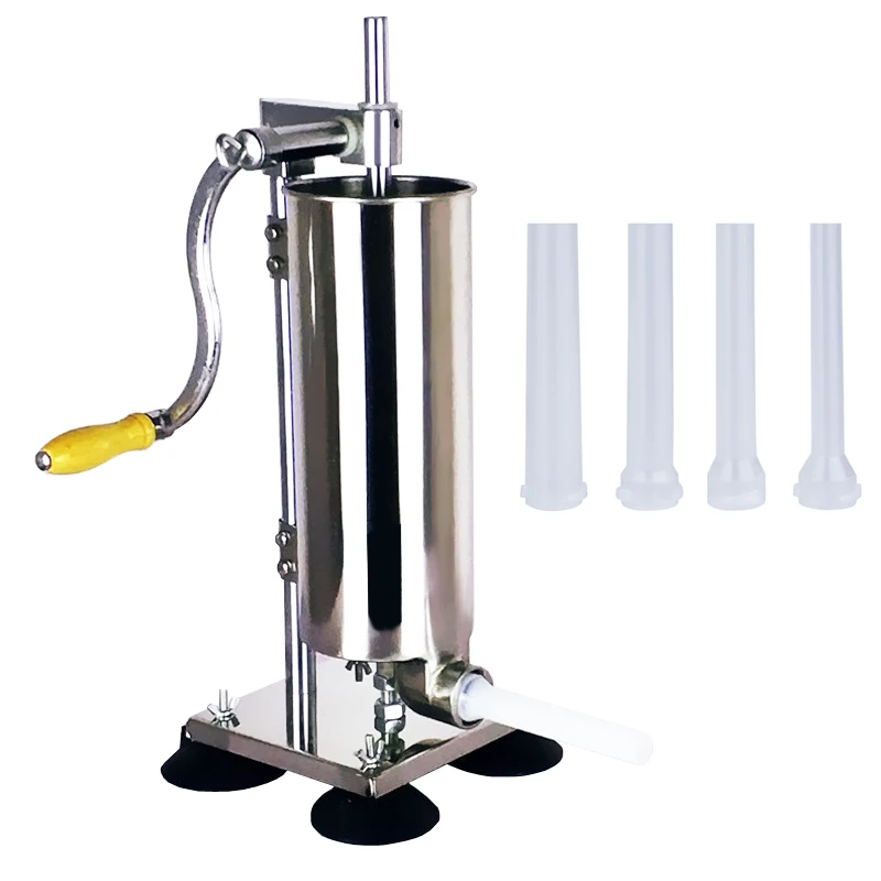 Plastic Tube 3L Вертикальная ручная машина для набивки колбасы из нержавеющей стали, оборудование для наполнителя колбасы, инструменты для мяса - Цвет: Plastic Tube
