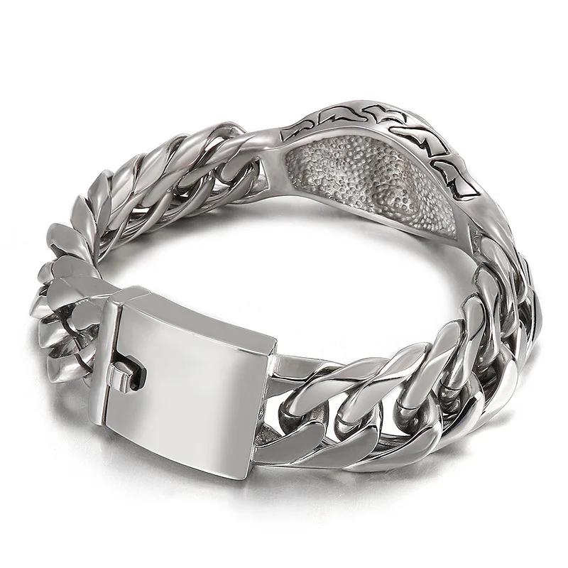 

European and American fashion encrypted chain bracelet 316L stainless steel creative skull bracelet