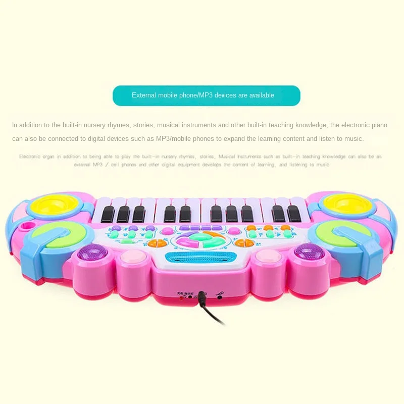 

Infant Children's Electronic Keyboard Baby Multi-Functional Piano Toys 2 Puzzle Little Girl Early Learning 1-3 Years Old