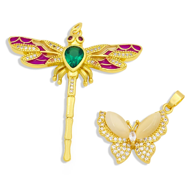 Подвески OCESRIO для изготовления ювелирных изделий из латуни с фианитом в виде