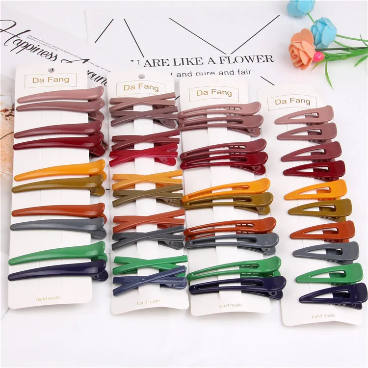 10pcs New Fashion Large Multi-color Resin Shiny Duckbill Hairpin Barrettes  Hairpins Wild Women Girls Hair Accessories Headdress