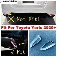 rear bumper fog lights lamps frame decoration protective cover trim abs chrome exterior refit kit fit for toyota yaris 2020 2021