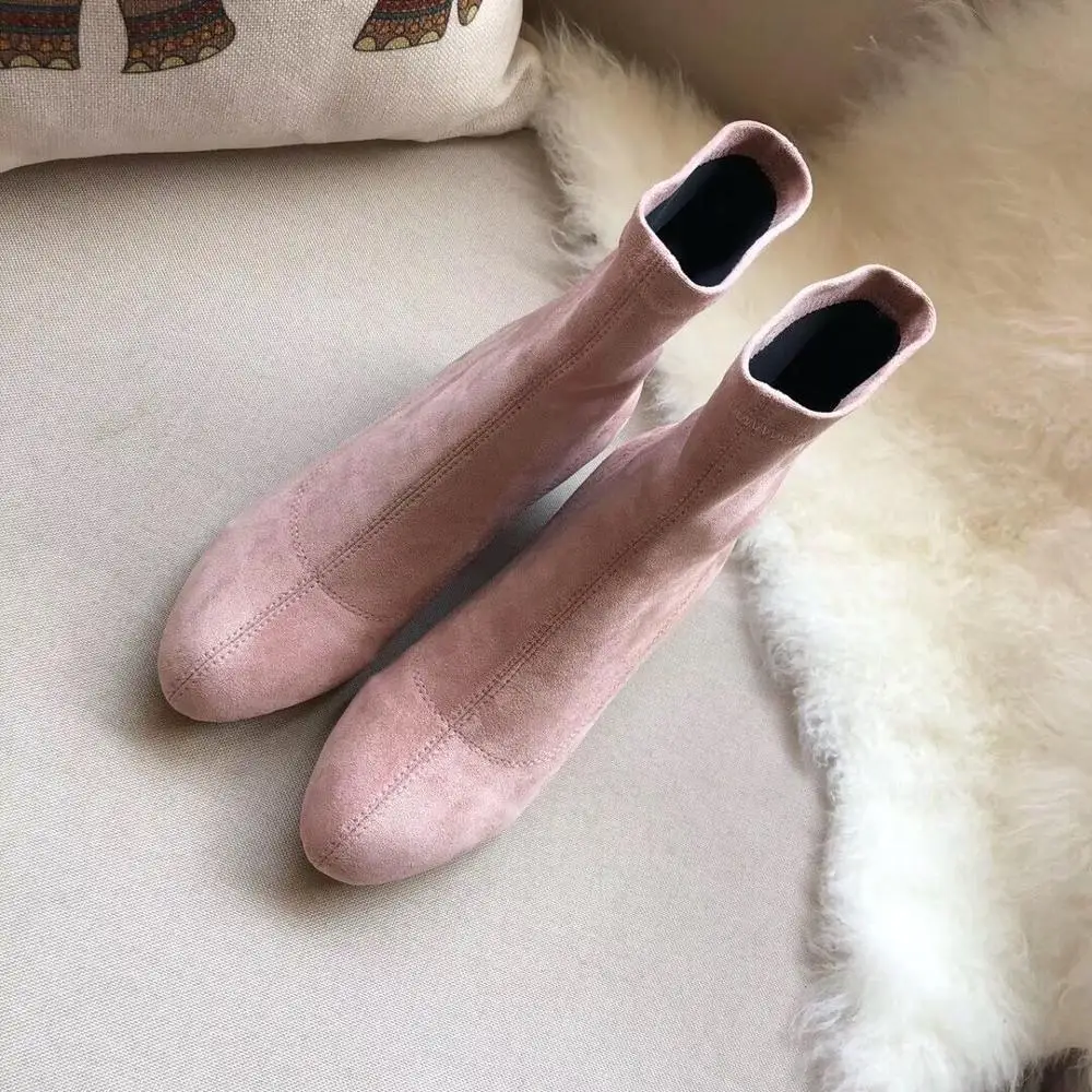 Luxury Brand Colorful Rhinestone Women Ankle Boots Suede Leather Round Toe Flats Winter Warm Shoes Party Dress Short Woman | Обувь