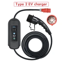 type 2 16a 3 phase 11kw fast ev charging 5m cable portable charger with current adjustable for electric car iec 62196 2