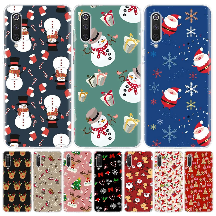 

New Year Christmas Cartoon Silicone Phone Case For Xiaomi Redmi Note 10 9 8 9S 10S 9A 9C 8 8T 7 6 5 Pro 7A 8A 6A 4X S2 K20 K30 S
