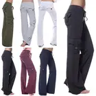 Брюки-карго женские с эластичным поясом, спортивные штаны с завязками и широкими штанинами, джоггеры, большие размеры 5XL