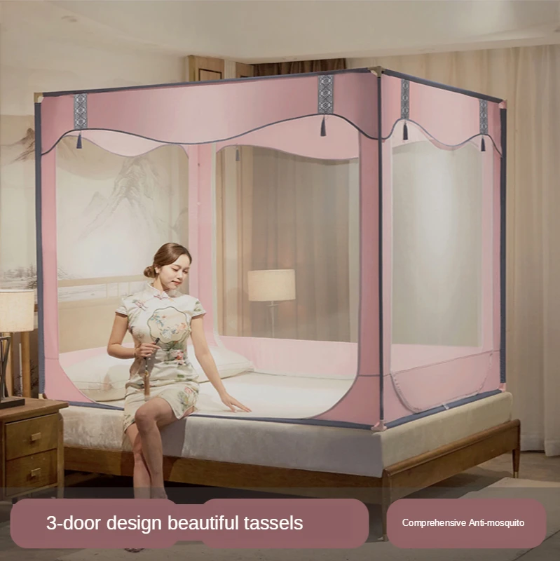 Online Chinesischen Stil Moskito Net Kinder Bett Jurte Halterung Moskito Net Luxus Undurchlässig Top Produkte Klamboe Zelt Bett Baldachin EB50WZ