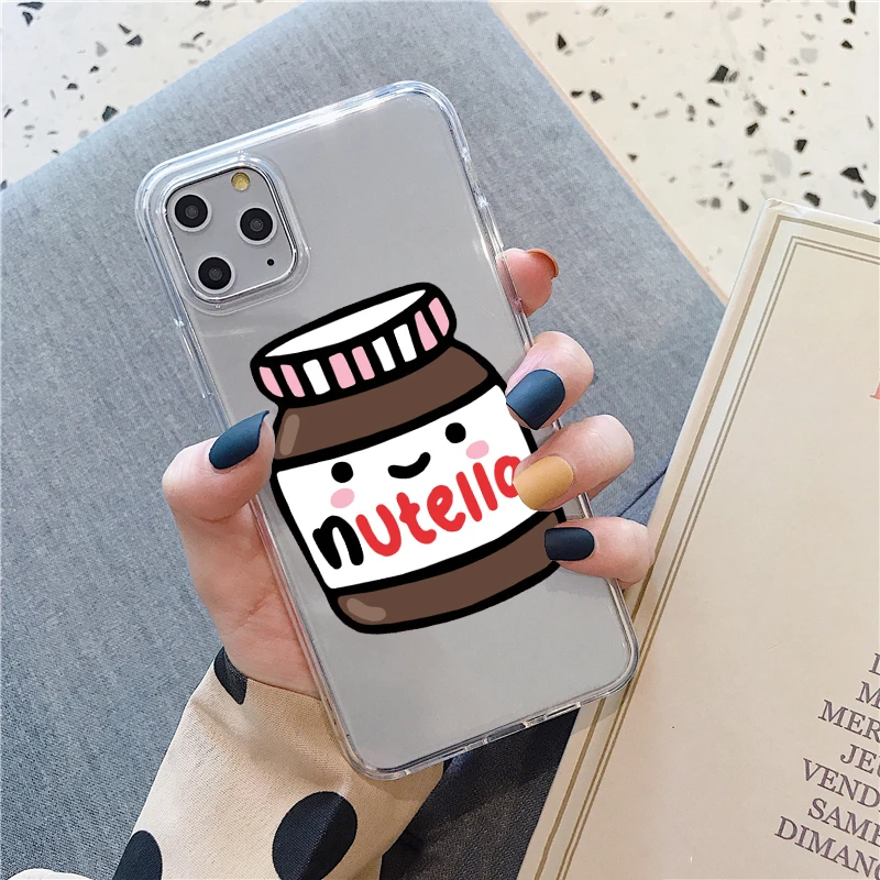 Мягкие чехлы из ТПУ для iPhone12pro 11Pro max 8 7 6s plus SE 5S XR XS MAX 12mini Kawaii Nutellas | Мобильные