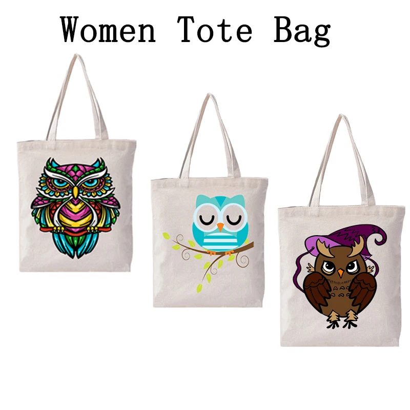 Сумка с изображением животного женская сумка из хлопка для покупок милая принтом
