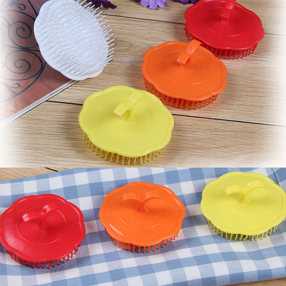 

5PCS Plastic Hair Shampoo Brush Hairdressing Massage Combs Round Hair Cleaning Brush Portable Scalp Massage Brush Antipruritic S