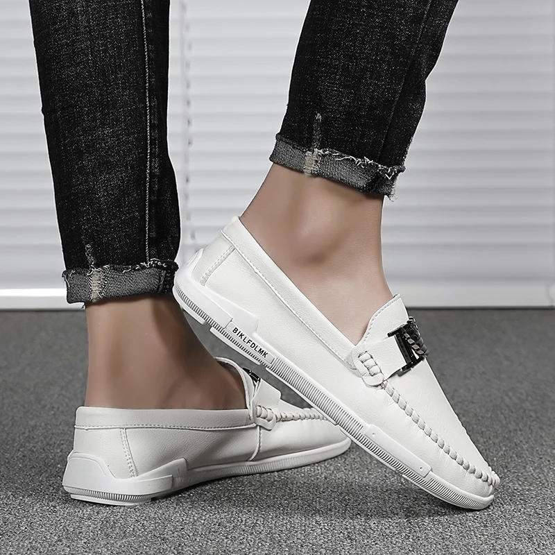 

Spring Men Flats Sneaker Black White Loafers Footwear For Mens Brand Fashion Men Driving Shoes Comfortable Flats Casual Men Shoe