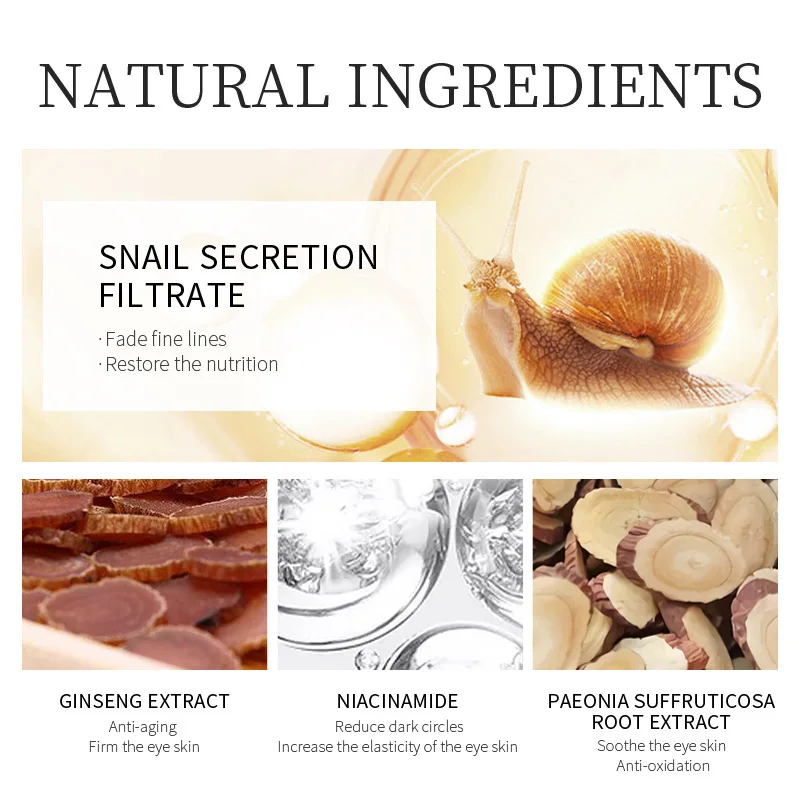 

Snail Anti Wrinkle Eye Cream Anti Puffiness Niacinamide Whitening Remove Dark Circles Eye Bag Anti Aging Eye Skin Care