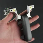 Рогатка из нержавеющей стали и алюминия для взрослых, Рогатка с ЧПУ, плоская резиновая лента, конкурентоспособная Катапульта для охоты