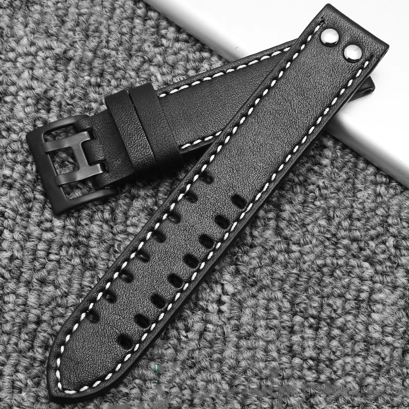 Genuine Leather Watch20mm 22mm Band For Hamilton Khaki Field Watch H760250 H77616533 Watchband Seiko Watch Strap  Button Buckle