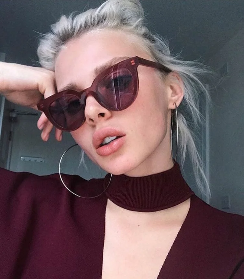 

2021 New Cat-eye Sunglasses Korean Retro Ocean Film Sun Glasses All-match Street Fashion Trend Sunglasses Women