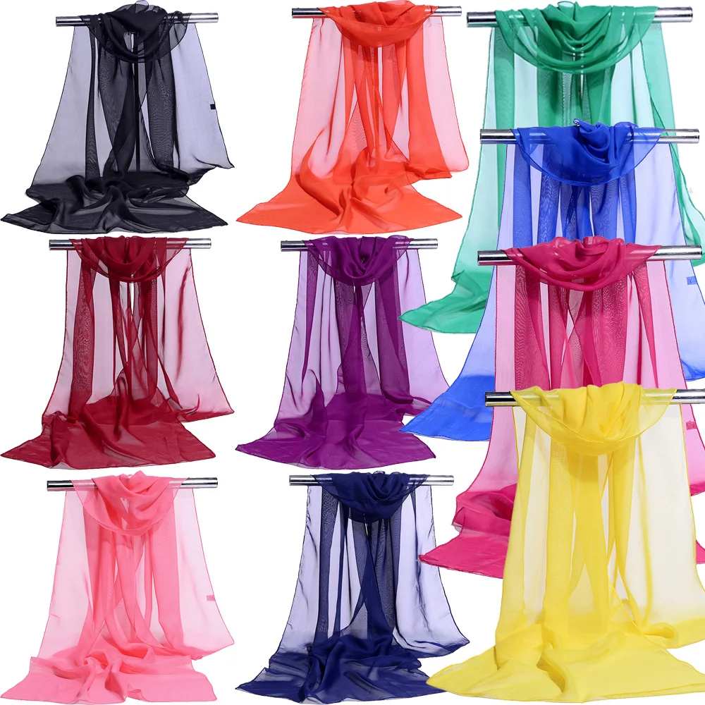 La MaxPa 18 цветов шифоновый шарф женские летние шелковые шарфы шифоновые тонкие шали