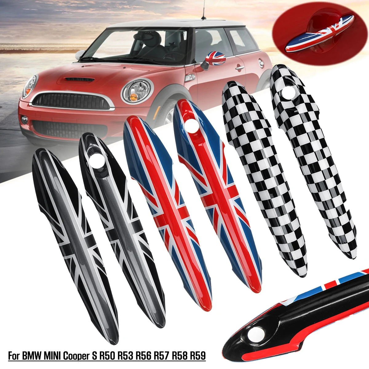 2 шт. накладка на ручки внешней двери для BMW MINI Cooper S R50 R53 R56 R57 R58 R59|Внешние дверные