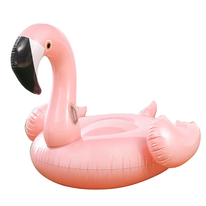 Rose Gold Flamingo Giant Swimming Ring for Adult Inflatable Circle Floating Bed Air Mattress for Swimming Pool Beach Party Toys