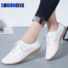 Женские туфли-оксфорды; Сезон весна-лето; Балетки на плоской подошве; Женская обувь из натуральной кожи; Мокасины; Лоферы на шнуровке; Zapatos Mujer