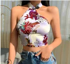 Женский топ на бретельках, с принтом дракона, в китайском стиле Ципао, дышащий, асимметричный, летний, 2020