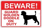 Остерегайтесь! Защитный Золотой каракули собака на работу владелец новый алюминиевый 8x12 металлический знак