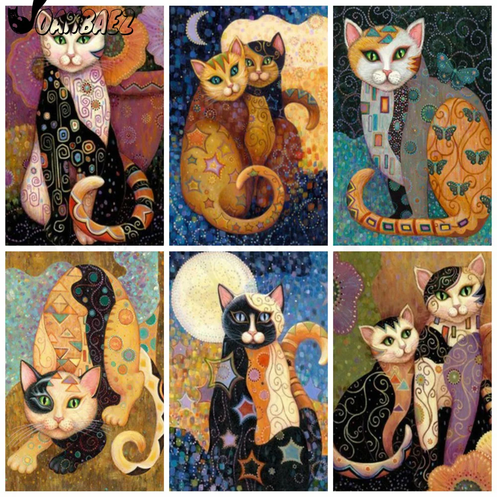 

5D Diy Diamond Painting Abstract Cat Embroidery Mosaic Animal Stickers Diamond Embroidery Pattern Cross Stitch Gift Handmade