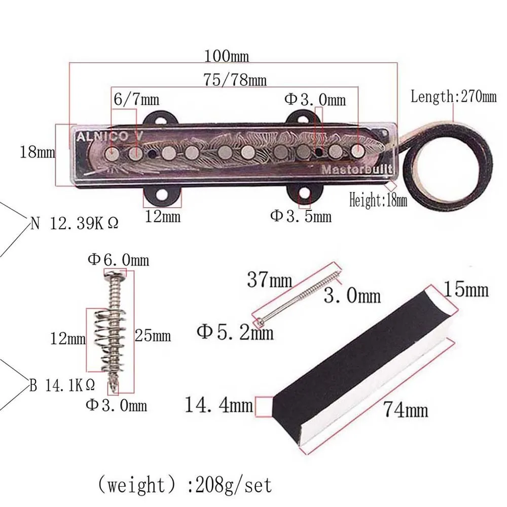 

New Guitar Parts Guitar Bass Bridge Pickups Electric Guitar Replacement Accessory