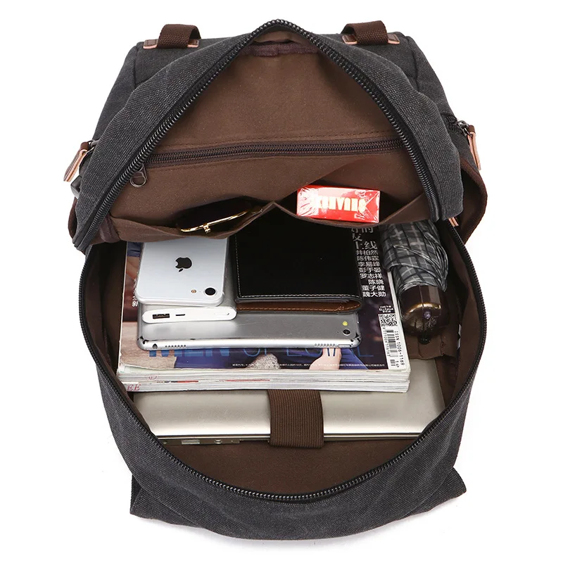 Новинка 2020 Холщовый Рюкзак Мужская водонепроницаемая сумка для ноутбука