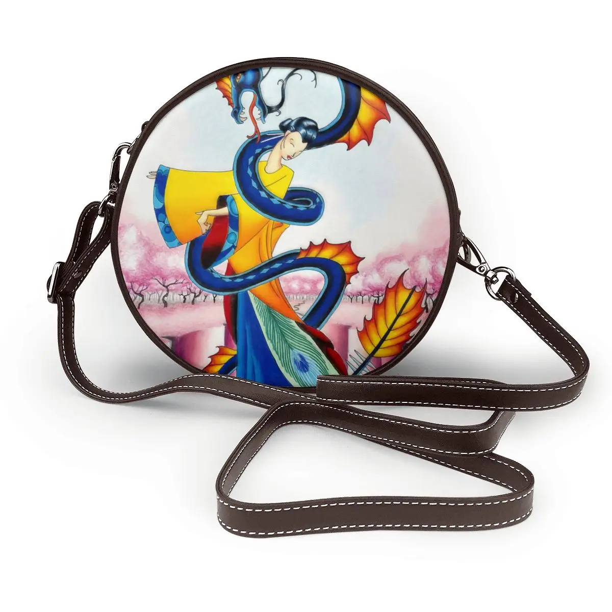

Serpent Shoulder Bag Vintage Leather Business Round Bag Female Gifts Purse
