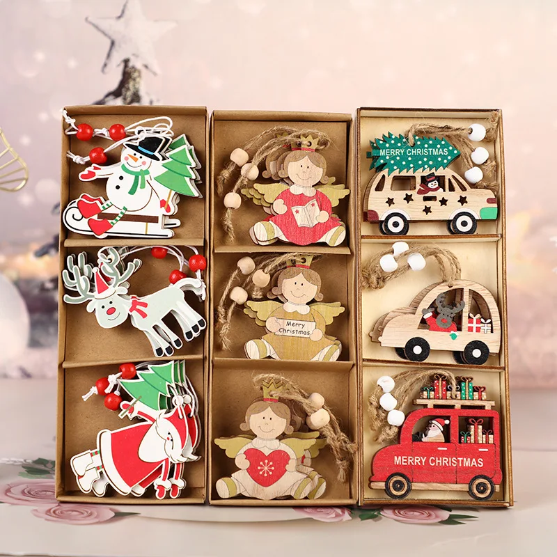 

New Cartoon Santa Claus Elk Christmas Day Decoration Pendant Creative Christmas Tree Pendant Holiday Props