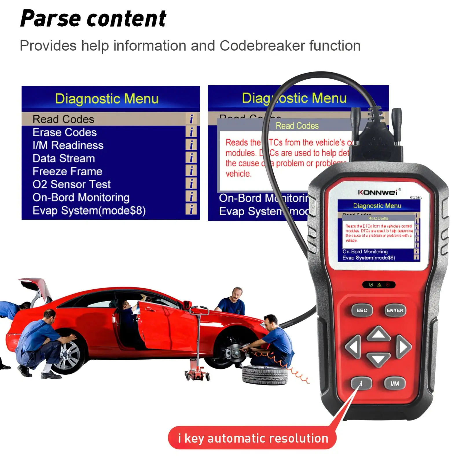 

Car Diagnostic Scanner All-Round Scanning Car Code Reader Fault Detector for OBD2 Protocol Compliant Automobiles