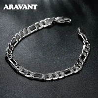 4mm 6mm 8mm 925 silver men bracelet chain for men women fashion jewelry gift