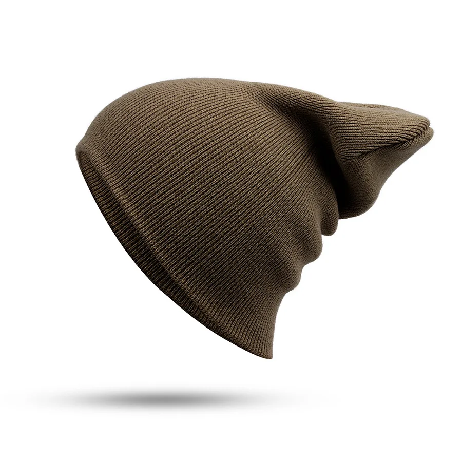 WELROG Новые повседневные вязаные шапки однотонные уличные ветроустойчивые теплые