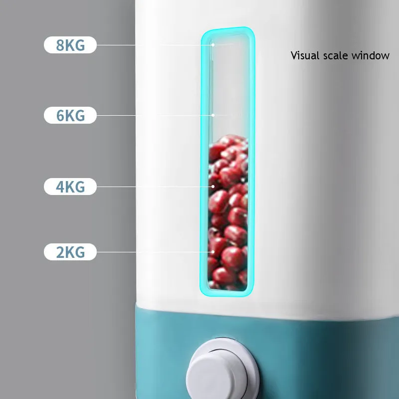 

12kg Automatic Plastic Rice Cereal Dispenser Large Moisture Proof Plastic With Measuring Cup Automatic Racks Sealed Food Storage