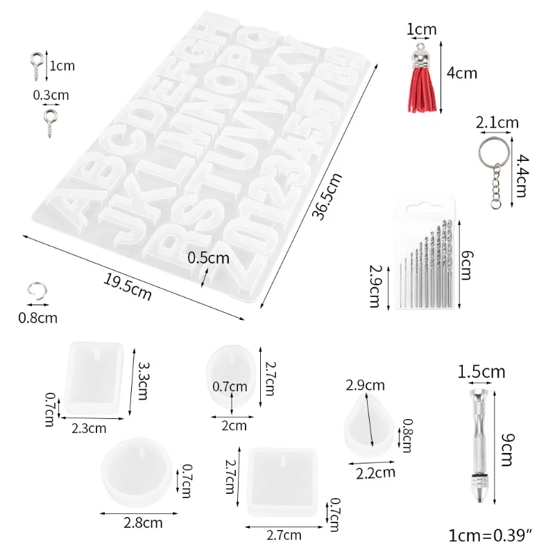 

1 Kit Crystal Epoxy Resin Mold Alphabet Letter Number Pendants Casting Silicone Mould DIY Crafts Jewelry Keychain Making Tools