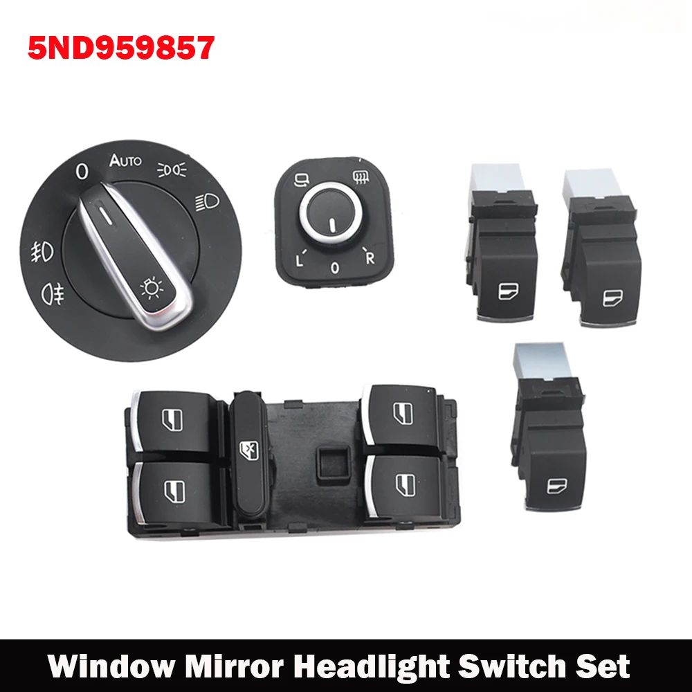 

Window Mirror Headlight Switch Set For VW Jetta 6 Golf GTI 5 6 Tiguan Passat B6 5ND959857 5ND941431B 5ND959565 5ND959855