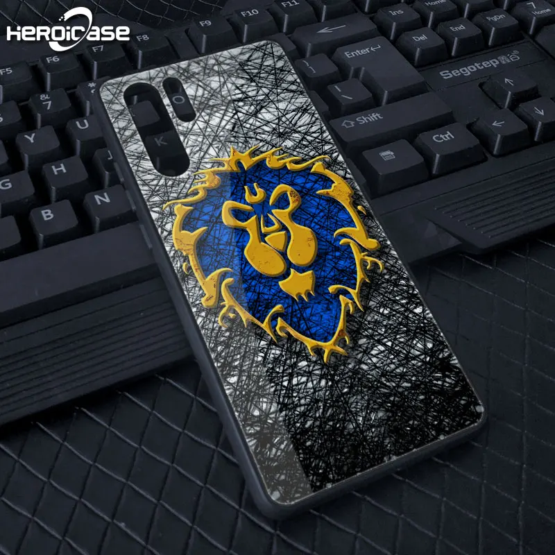 The Alliance 1 Для huawei Mate30 Pro Чехол для телефона World Of Warcraft отличная игра закаленное стекло Твердый Чехол черный ТПУ Honor V P20 10 9 Horde Alliance - Цвет: The Alliance 1