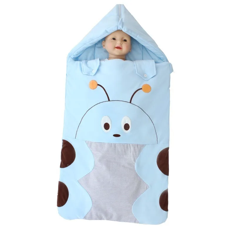 Детские спальные мешки для новорожденных, милые тонкие теплые хлопковые мешки для новорожденных, весенне-осенние принадлежности для коляс...