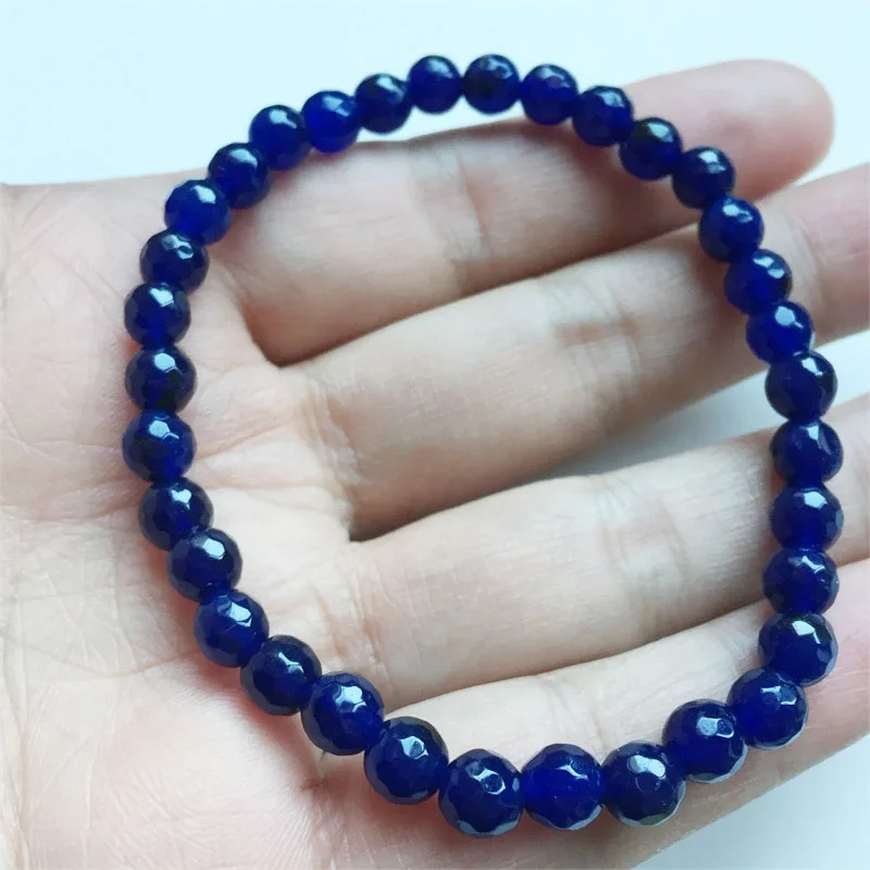 6 мм граненый Сапфир Изумрудный Рубин нефритовый браслет винтажные ювелирные