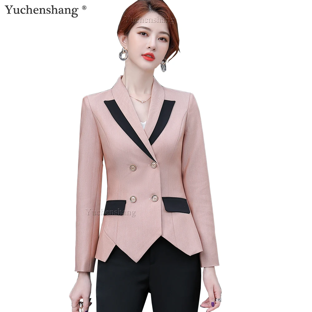 Модный Асимметричный двубортный Женский блейзер для девушек Новое поступление